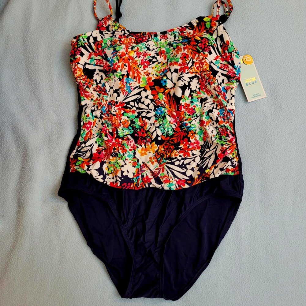 50. Christina Blue swimsuit. Size 16D. NWT